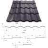 Металочерепиця VALENCIA 350/20 0,45*1195 PEMA RAL 8017 Італія - Зображення 2