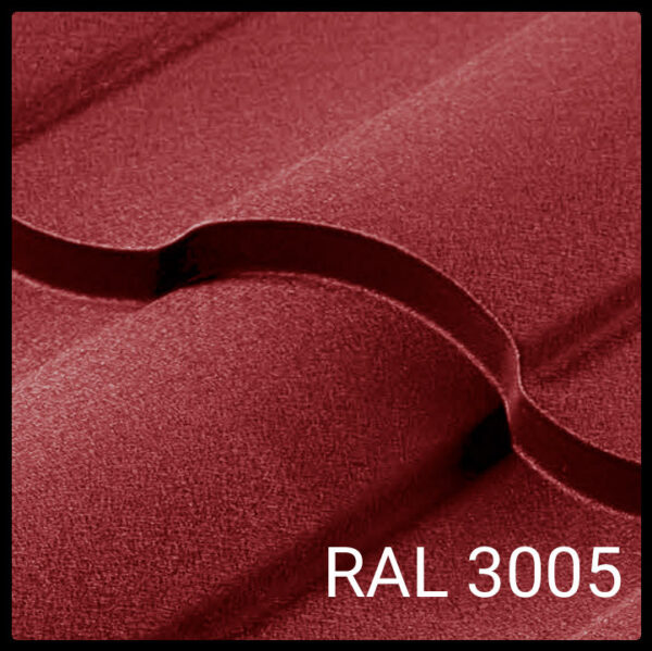 Металочерепиця VALENCIATM  ⁇  0,45 мм  ⁇  PE  ⁇  RAL 3005  ⁇  Optima Steel  ⁇ - Зображення 2