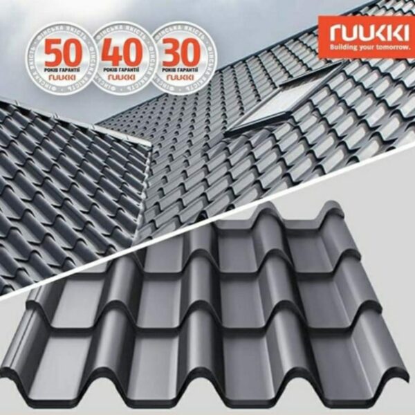 Металлочерепица - Ruukki Armorium | RR 33 | Pural Matt BT | Ruukki 50 plus | - Зображення 2