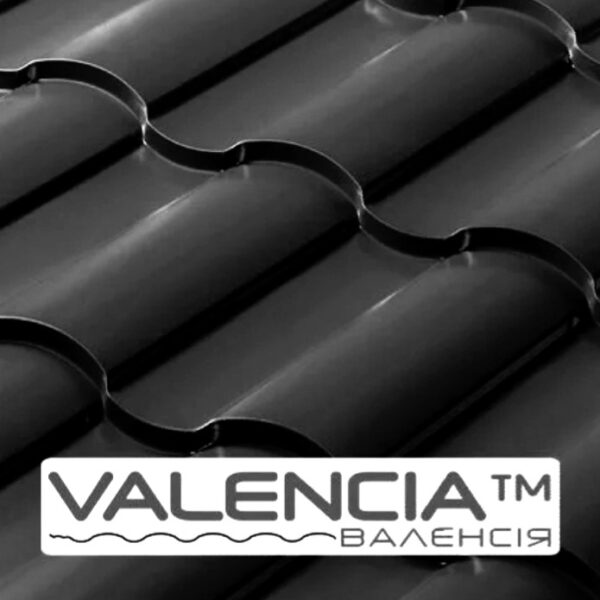 Металочерепиця RAL 9005 0,5 мм — VALENCIA  ⁇  PEMA  ⁇  Німеччина  ⁇